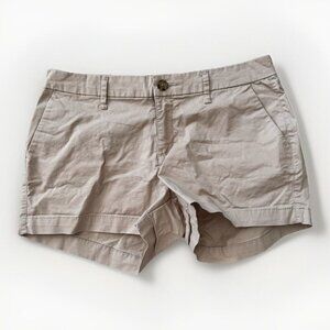 Old Navy Womens Front Zip Flat Panel Khaki Shorts Size 4 Neutral